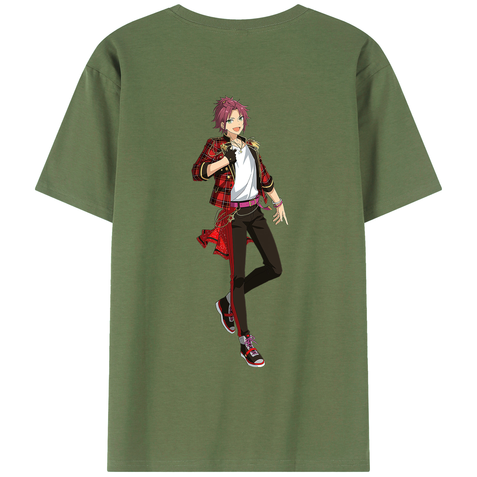 （画像用） あんさんぶるスターズ! Ensemble Stars 綿100％ メンズ半袖Tシャツ（バックプリント） 通気性